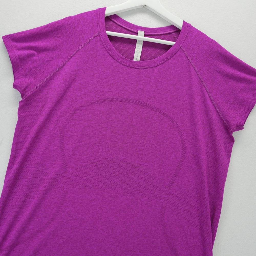 Lululemon Swiftly Tech Short Sleeve 2.0 Shirt Magenta Purple Heather Size 16